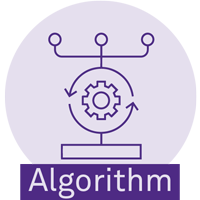 Evaluation framework Algorithm icon