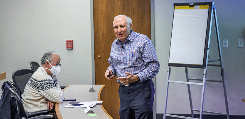 Ben Shneiderman gives a presentation at CASMI's workshop on Jan. 19.